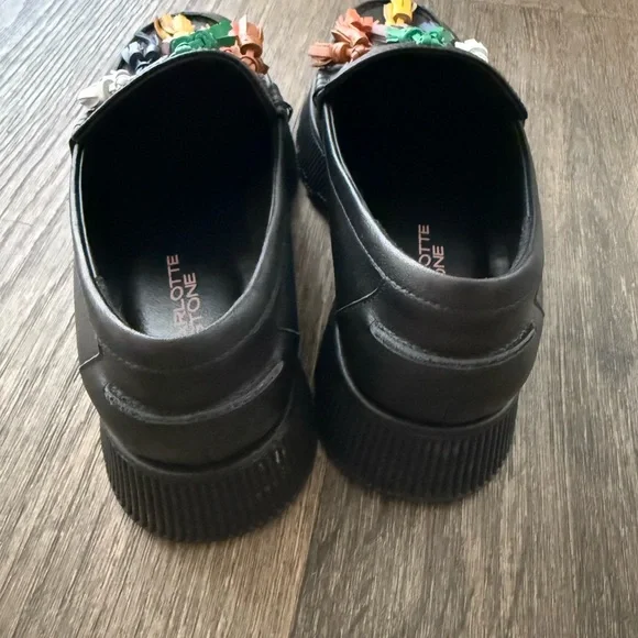NWOT Charlotte Stone Tassel Lug Sole Platform Loafers - Picture 2 of 6